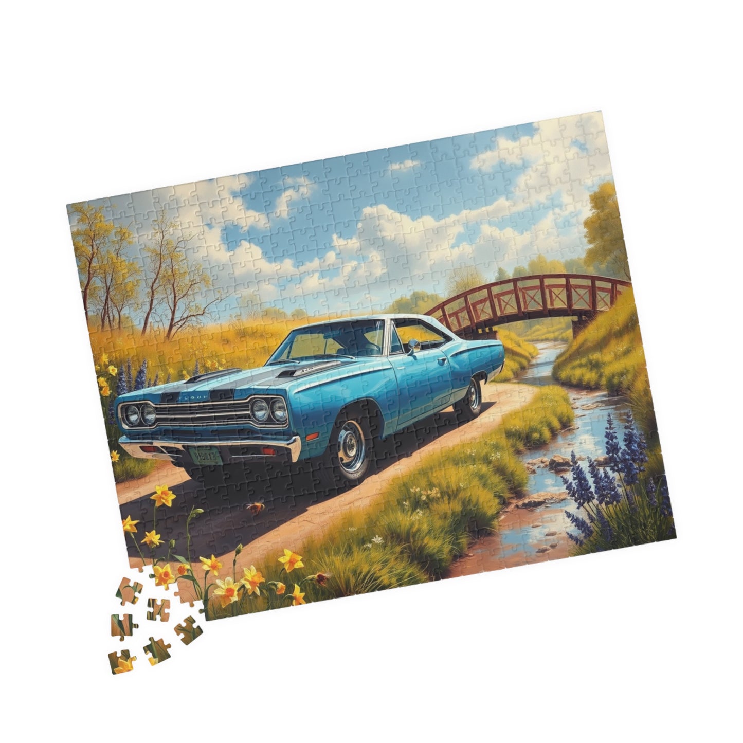 Vintage Car Jigsaw Puzzle - Nostalgic Artwork 1969 Road Runner Puzzle The Puzzle Chest