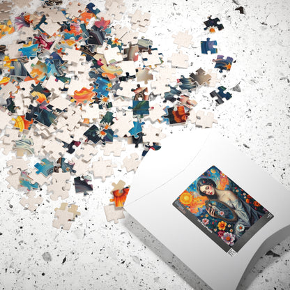 Dreamlike Self-Reflection Jigsaw Puzzle with Vibrant Flowers and Stars, Frida Kahlo Inspired, 110-1014 Piece Gift for Puzzle Art Lover Puzzle The Puzzle Chest