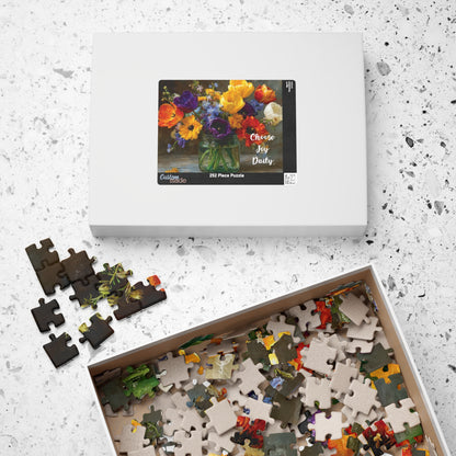 Choose Joy – Radiant Moments Jigsaw Puzzle, Floral Design with Inspirational Quote, Thoughtful Gift for Flower Lover Puzzle The Puzzle Chest