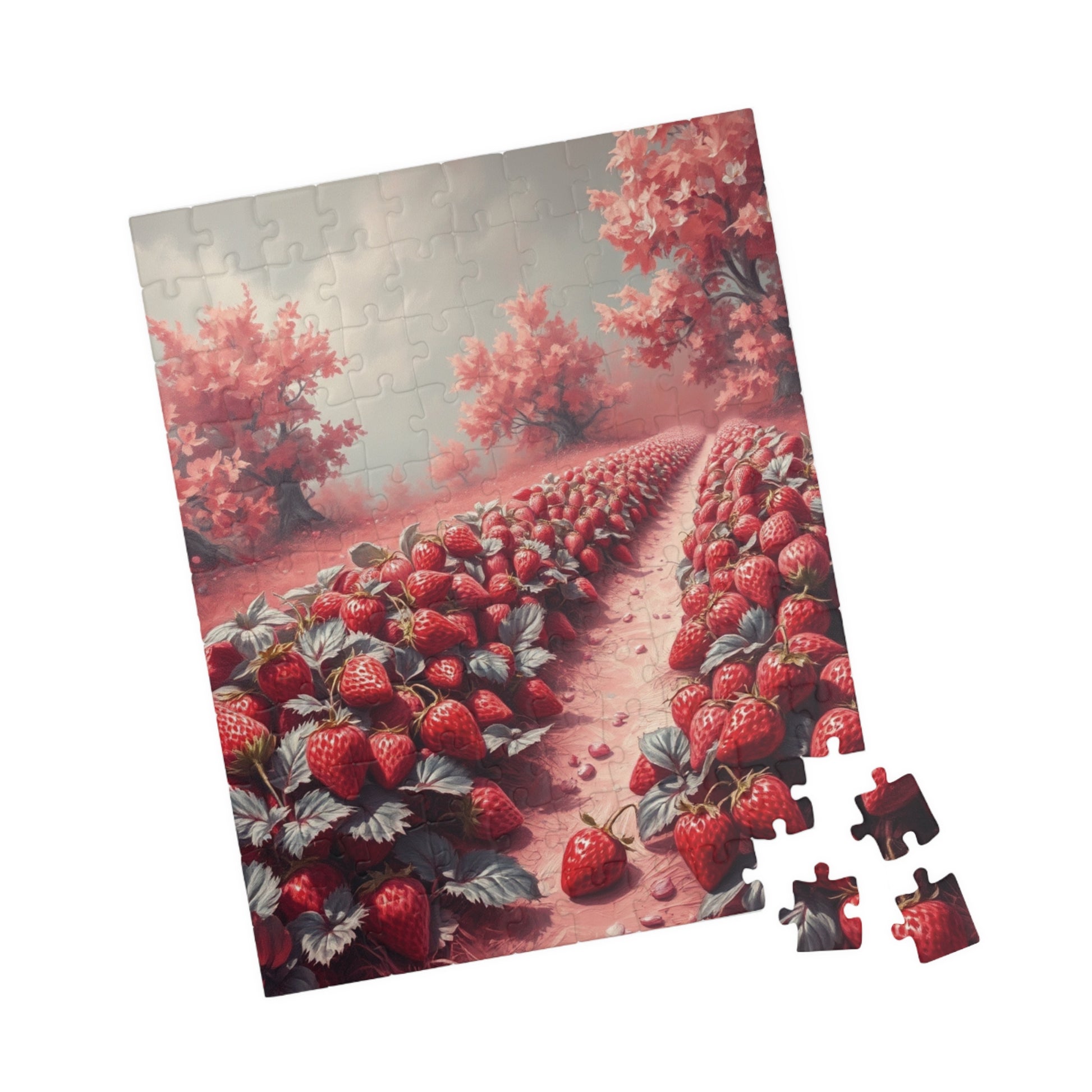 Mystic Strawberry Patch Jigsaw Puzzle (110-1014 Piece) - Surreal Infrared Tones, Enchanting Atmosphere, Dreamlike Puzzle, Fun Family 110 pcs (Vertical) Puzzle The Puzzle Chest