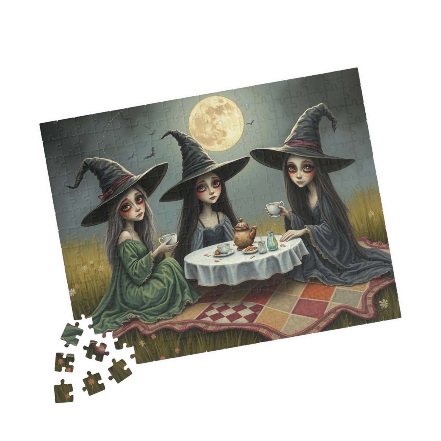 Enchanting Witch Tea Party Puzzle | Perfect for Halloween Fun, Cozy Nights, Family Game Night, Gift for Puzzle Lovers Puzzle The Puzzle Chest