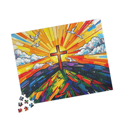 Faith-Inspired Cross Jigsaw Puzzle for Spiritual Reflections, Family Game Nights, Holiday Birthday Gift for Christians, Brain Teaser 520 pcs (Horizontal) Puzzle The Puzzle Chest