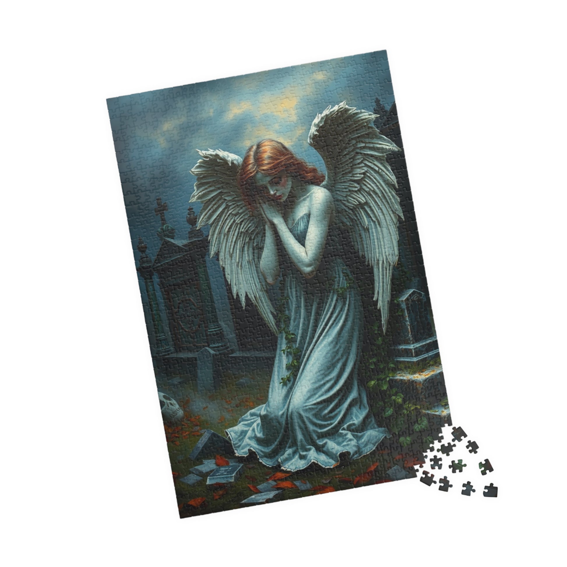 Gothic Angel Statue Puzzle, Mystical Jigsaw Game for Adults, Unique Gift for Puzzle Lovers, Spiritual Art, Perfect for Halloween, Meditation Puzzle The Puzzle Chest