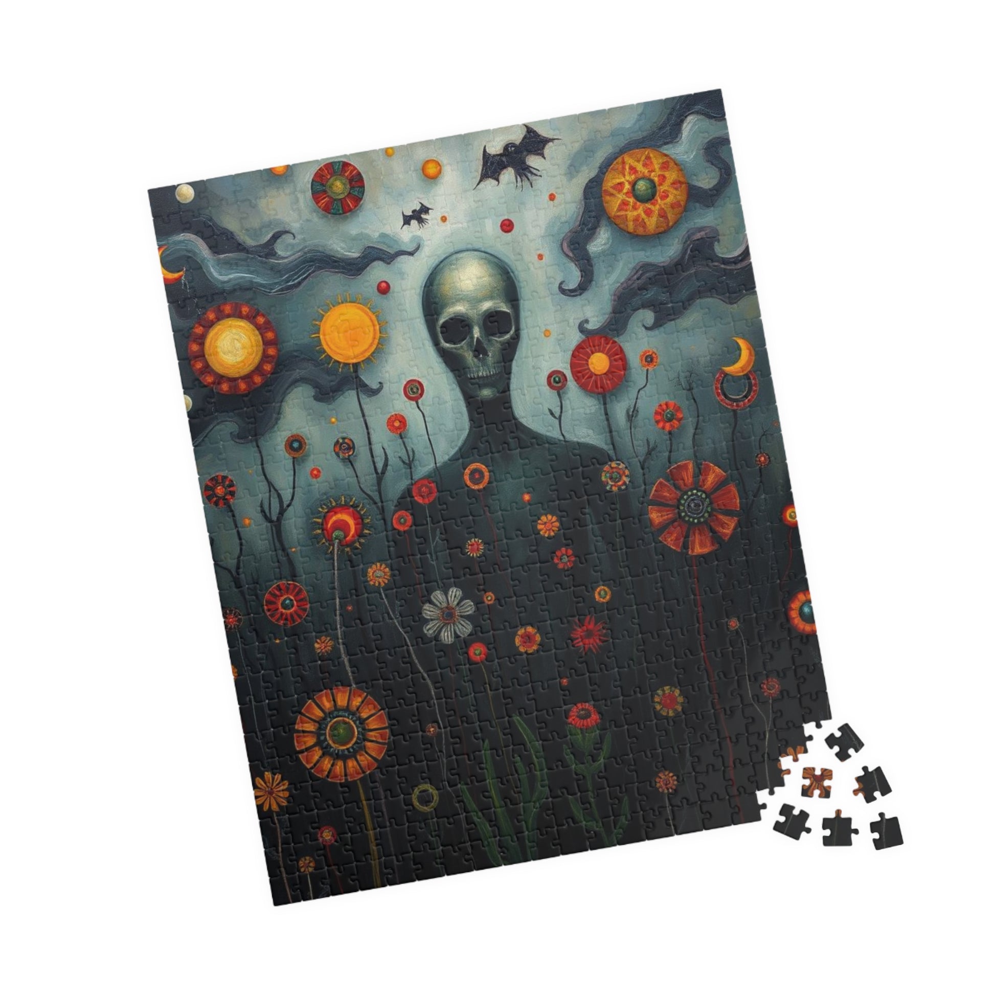 Mystical Skull Puzzle, Unique Art Puzzle, 110, 252, 520, 1014-piece, Home Entertainment, Gift for Puzzle Lovers, Halloween Decor Puzzle The Puzzle Chest