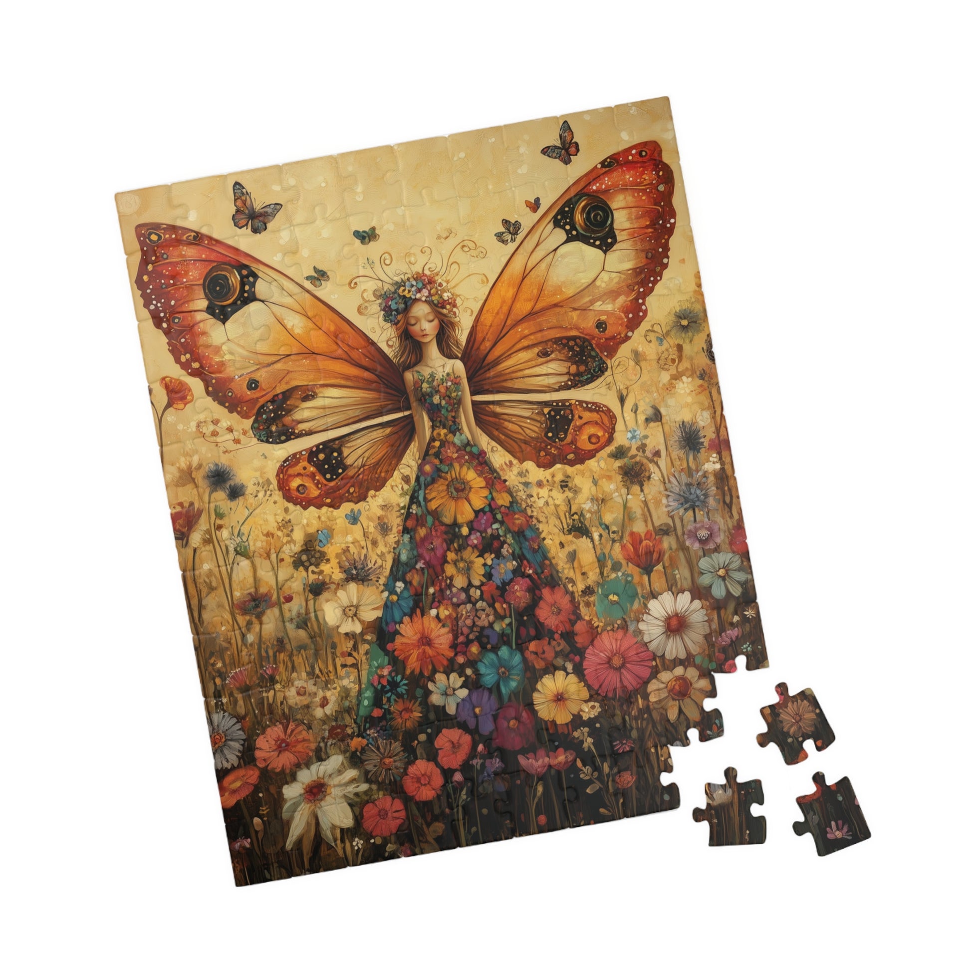Butterfly Fairy Floral Dress Puzzle | Fantasy Jigsaw Puzzle 110 pcs (Vertical) Puzzle The Puzzle Chest