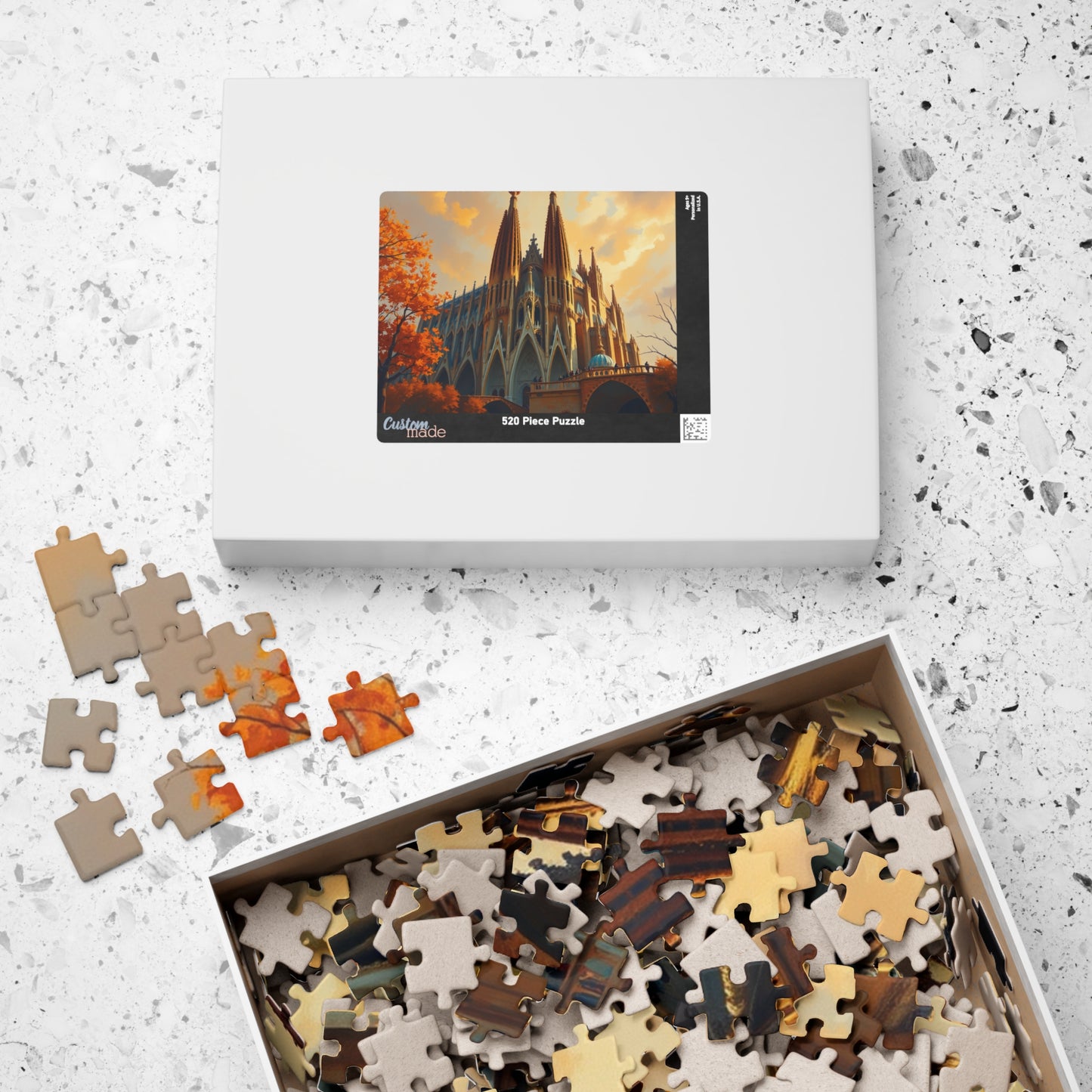 Autunm Sagrada Familia Puzzle, Famous Landmark Iconic Barcelona Church, Travel-inspired Jigsaw, Architecture Lover Gift, Mindful Activity Puzzle The Puzzle Chest