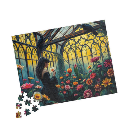 Twilight Flora Jigsaw Puzzle - A Gothic Garden, Gothic Greenhouse Game for Adult Dark Art Puzzle Lovers, Creative Gift for All Occasions