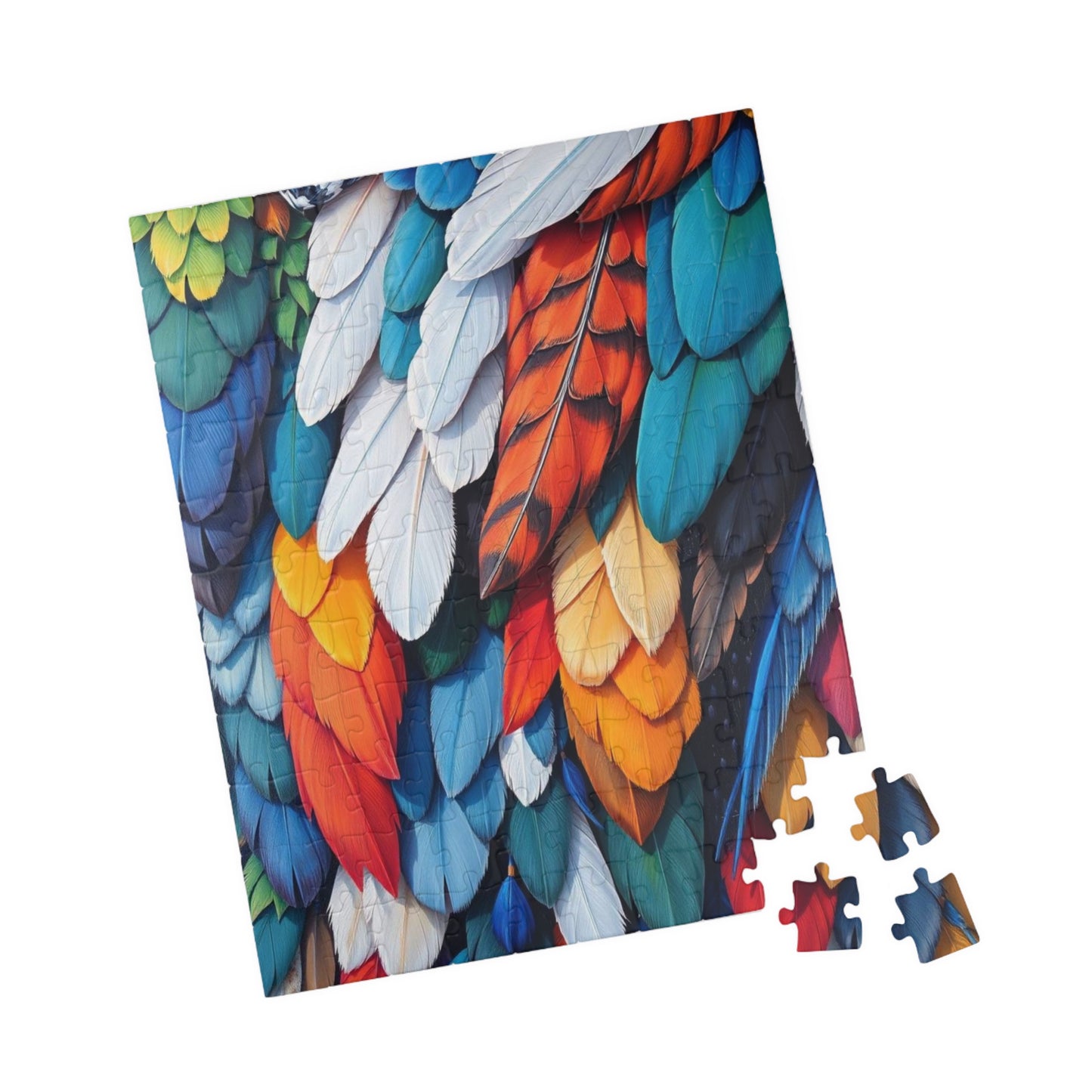 Chaotic Feather Jigsaw Puzzle - Collage Design, Vibrant Nature Art, Holiday Birthday Gift for Bird Lovers, Family Game Nights or Solo Fun Puzzle The Puzzle Chest