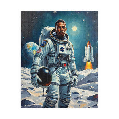 Afrocentric Astronaut Puzzle, African American Man Space Theme Black Art Jigsaw Game, Puzzle Lover Holiday Gift, Family Bonding Activity