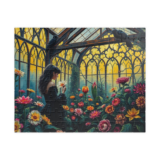 Twilight Flora Jigsaw Puzzle - A Gothic Garden, Gothic Greenhouse Game for Adult Dark Art Puzzle Lovers, Creative Gift for All Occasions