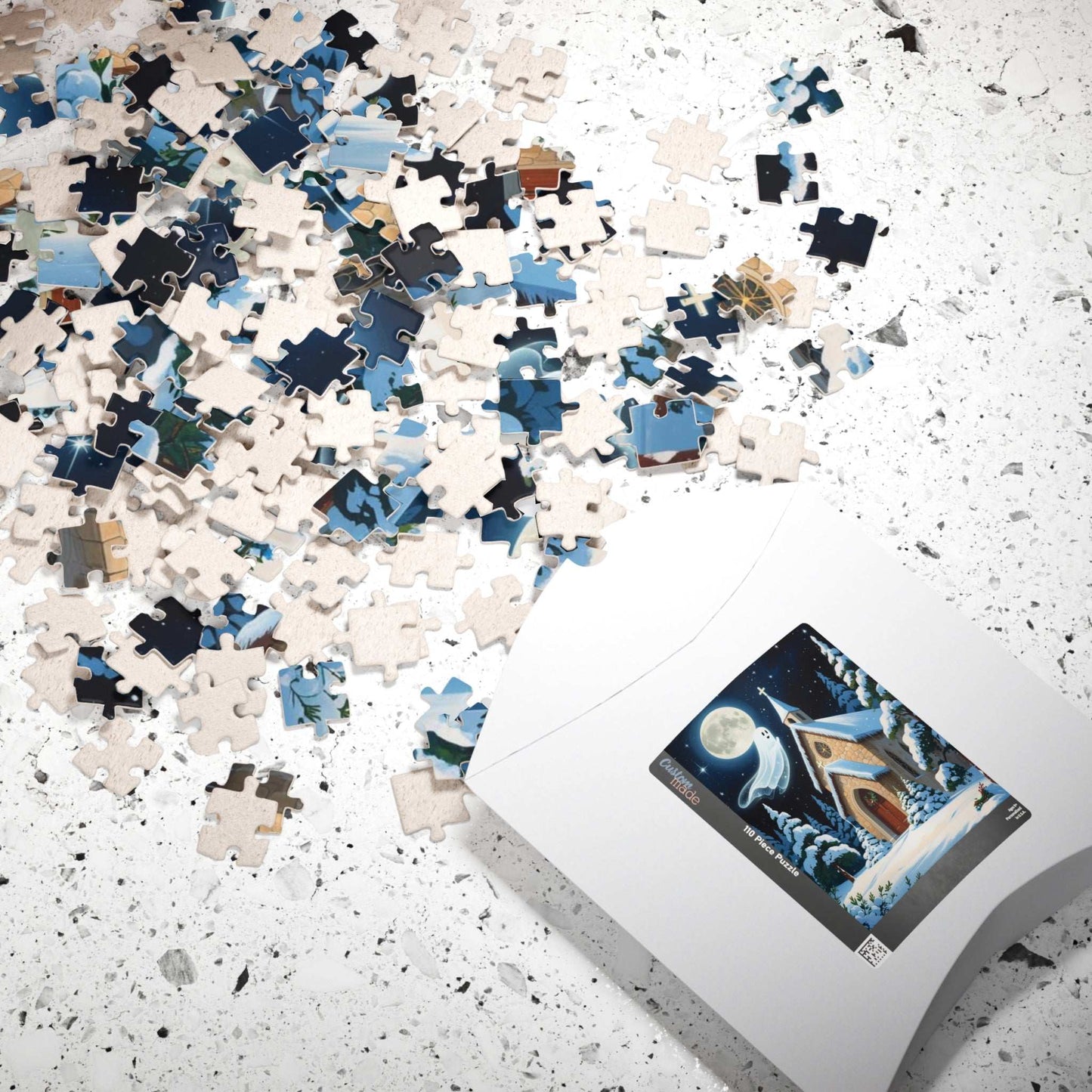 Silent Night Specter Jigsaw Puzzle - Winter Ghost Scene, 110-1014 Piece Halloween Puzzle