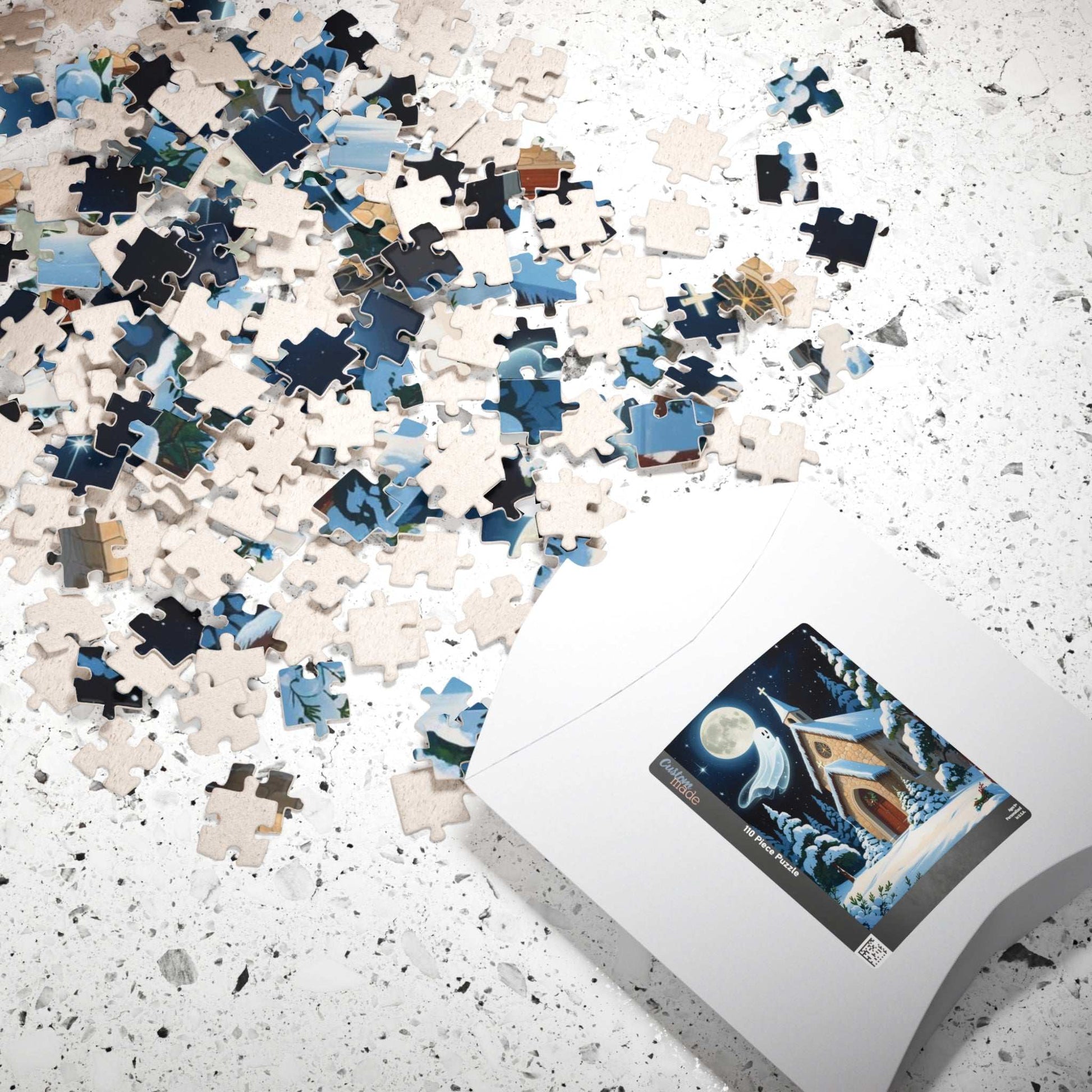 Silent Night Specter Jigsaw Puzzle - Winter Ghost Scene, 110-1014 Piece Halloween Puzzle