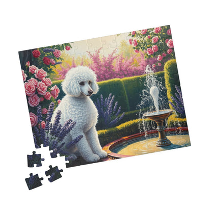 Charming Dog Jigsaw Puzzle, Flower Garden Poodle, Friend Gift for Pet Lover, Home Entertainment, Family Activity or Solo Fun Puzzle The Puzzle Chest