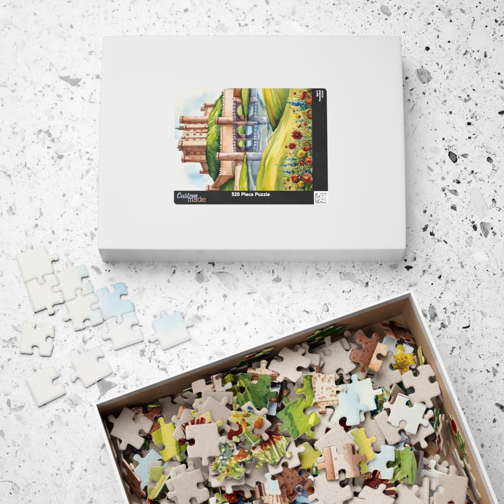Enchanted Castle Landscape Jigsaw Puzzle, Rolling Hills and Fairytale Fortress, Ideal Gift for Medieval Art Enthusiast, Staycation Activity Puzzle The Puzzle Chest
