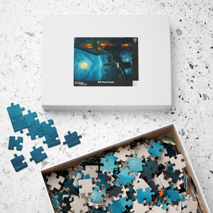 Gothic Vampire Puzzle, Rainy Night Manor Overlooking a Moonlit Village, Dark Fantasy Jigsaw Game, Gift for Lovers of Supernatural Lore Puzzle The Puzzle Chest
