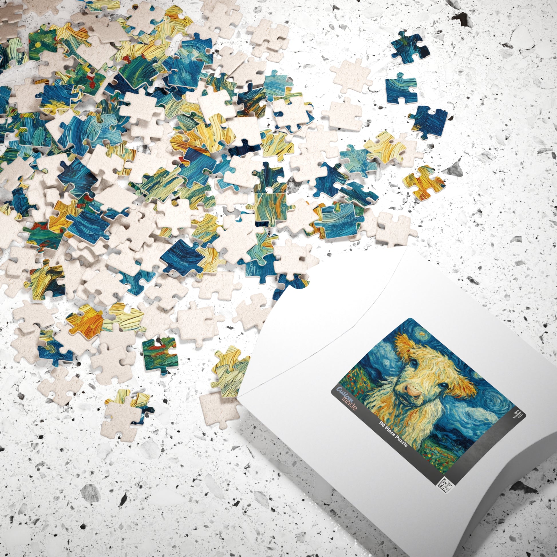 Van Gogh Style Highland Cow Puzzle | 110-1014 Piece Farm Animal Jigsaw Puzzle The Puzzle Chest