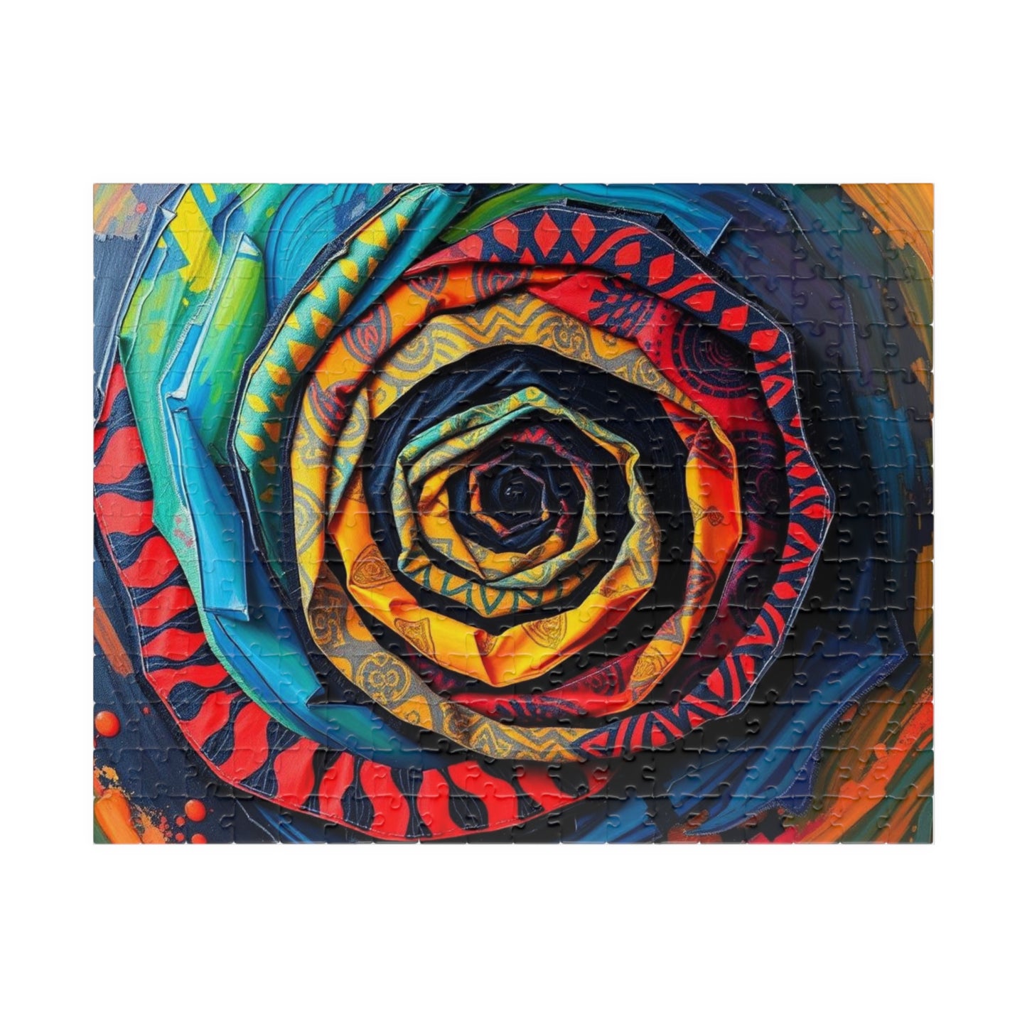 Colorful Spiral Rose Puzzle, 110-1014 pieces Abstract Jigsaw, Stress Relief Game, Gift for Adults, Family Game Night, Mindful Art Therapy 252 pcs (Horizontal) Puzzle The Puzzle Chest