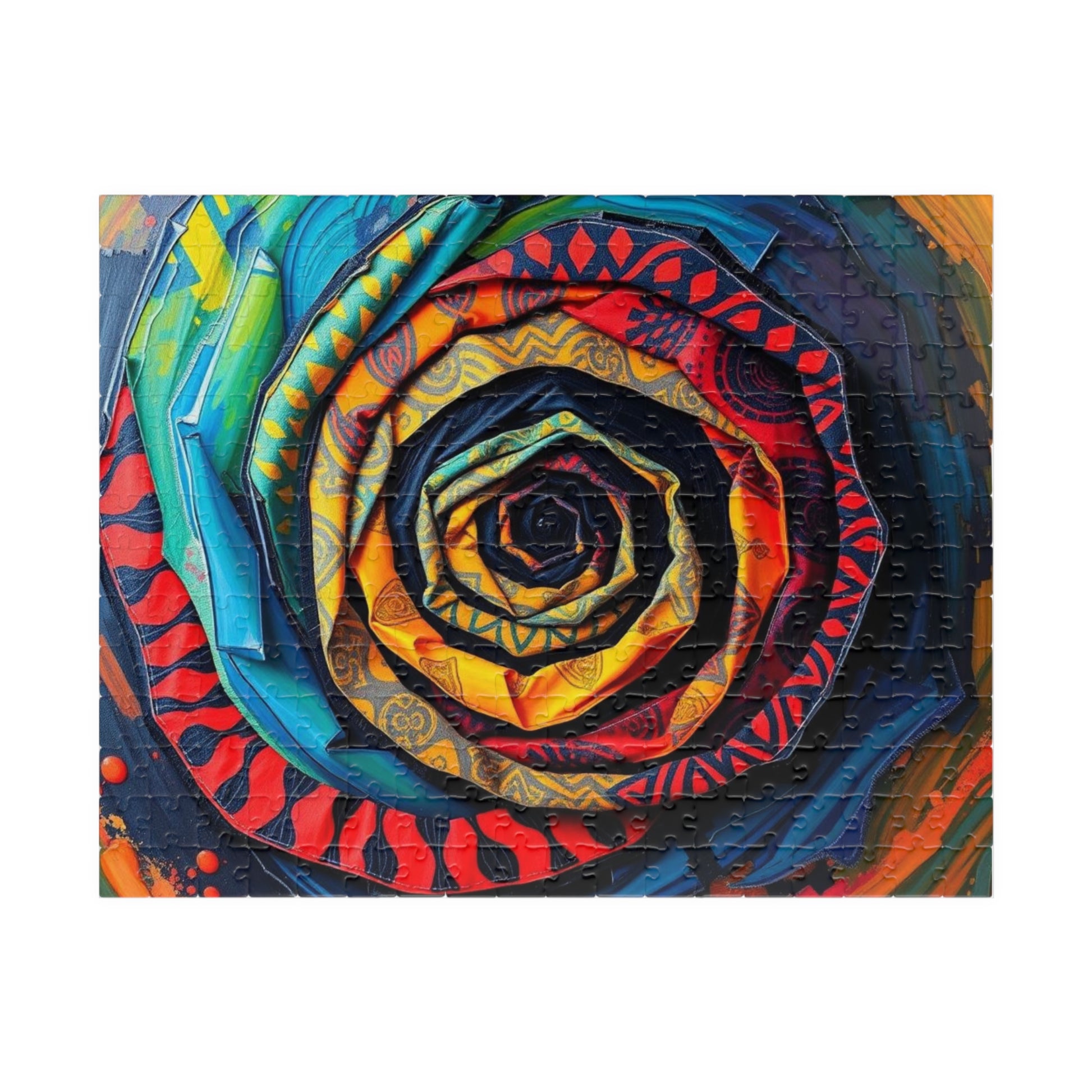 Colorful Spiral Rose Puzzle, 110-1014 pieces Abstract Jigsaw, Stress Relief Game, Gift for Adults, Family Game Night, Mindful Art Therapy 252 pcs (Horizontal) Puzzle The Puzzle Chest