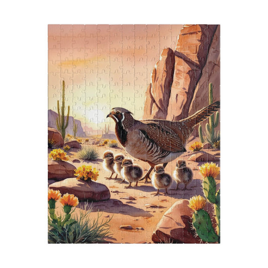 Sage-Grouse Jigsaw Puzzle, Bird and Baby Chicks Desert Landscape Animal Puzzle Enthusiasts Fun Family Time Activity, Wildlife Lover Gift