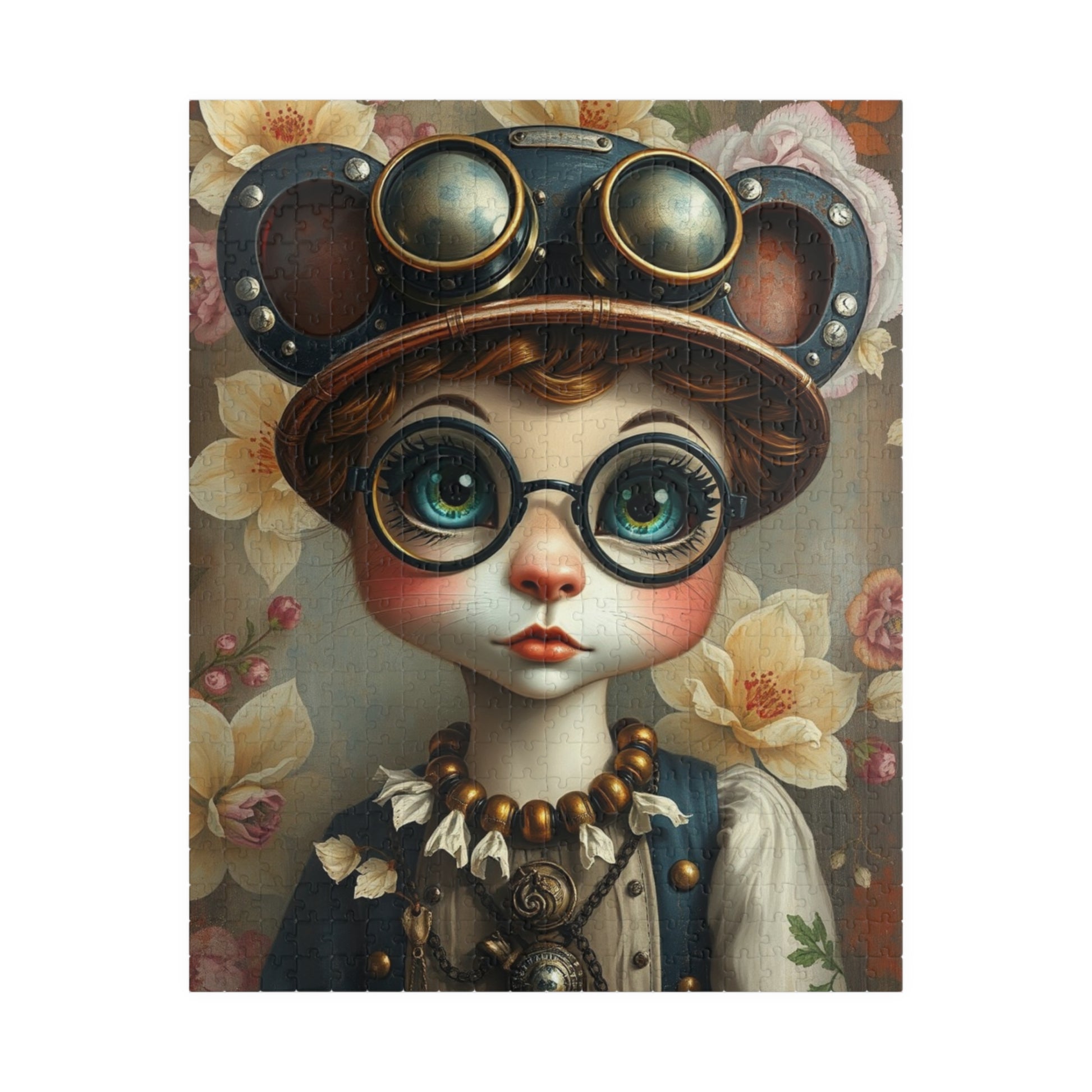 Whimsical Steampunk Character Puzzle - 110, 252, 520, 1014-piece, Fun Activity for Home Entertainment, Gift for Puzzle Loving Friend 520 pcs (Vertical) Puzzle The Puzzle Chest