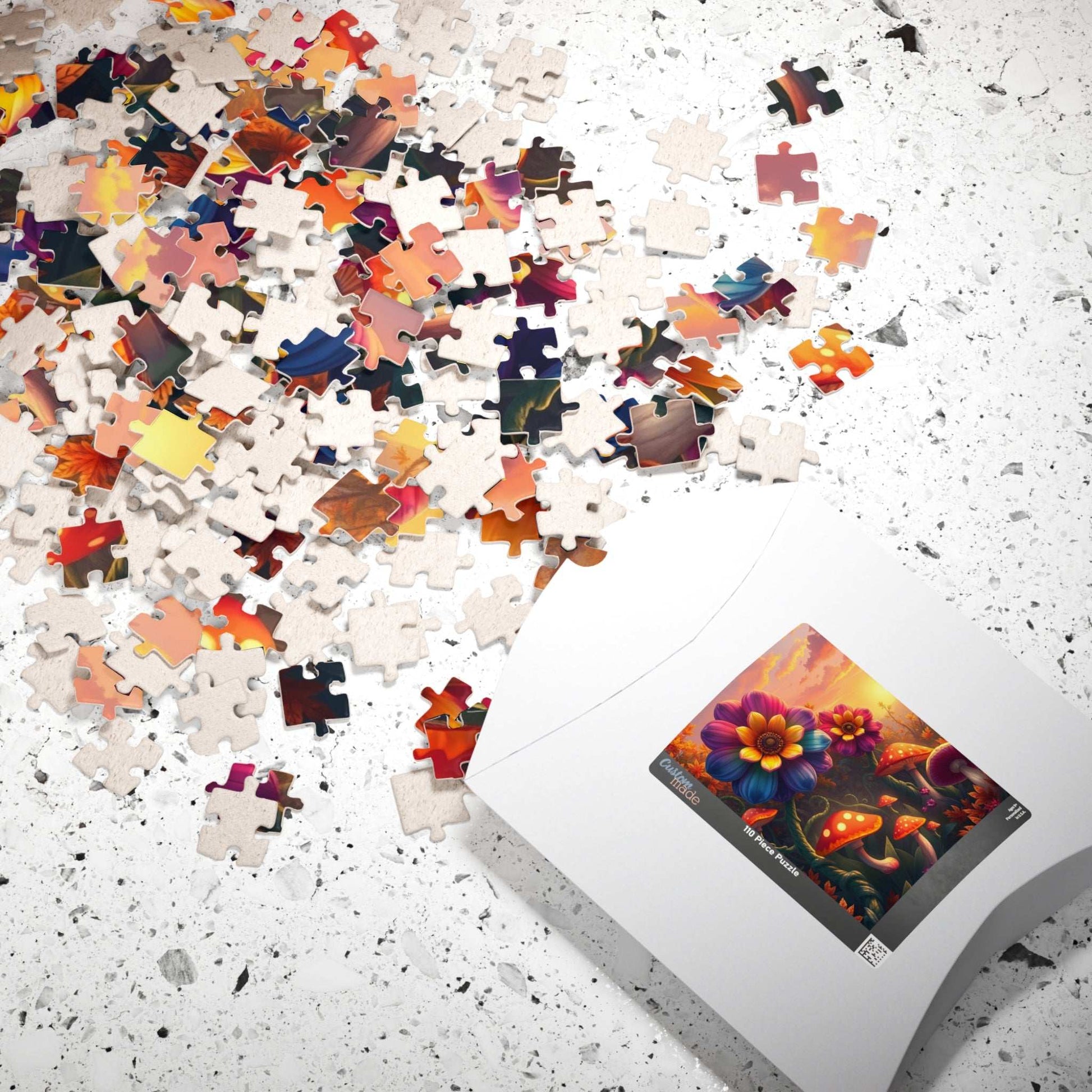 Fantasy Botanical Garden Puzzle, 110 252 520 1014-Piece Jigsaw Game, Colorful Oversized Flowers and Twisting Vines for Relaxation, Giftable Puzzle The Puzzle Chest