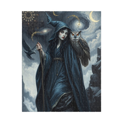 Mystical Night Witch Puzzle, 110-1014 Piece | Enchanting Fantasy Dark Art, Witchcraft Decor, Mindful Activity, Gift for Puzzle Lovers, Home