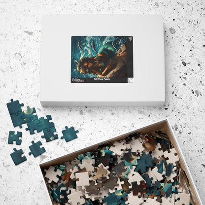 Black Mermaid Jigsaw Puzzle - Enchanting Ocean Black Art, Gift for Sea Lovers, Creative Activity, Home Entertainment, Family Bonding Puzzle The Puzzle Chest