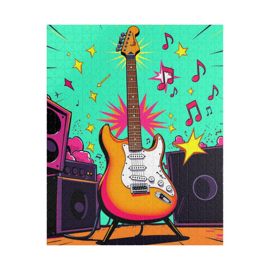 Colorful Guitar Puzzle - Pop Art Jigsaw Puzzle for Adults, Perfect for Music Lover, Game Night, Family Fun, Gifts, Unique Home Entertainment 520 pcs (Vertical) Puzzle The Puzzle Chest