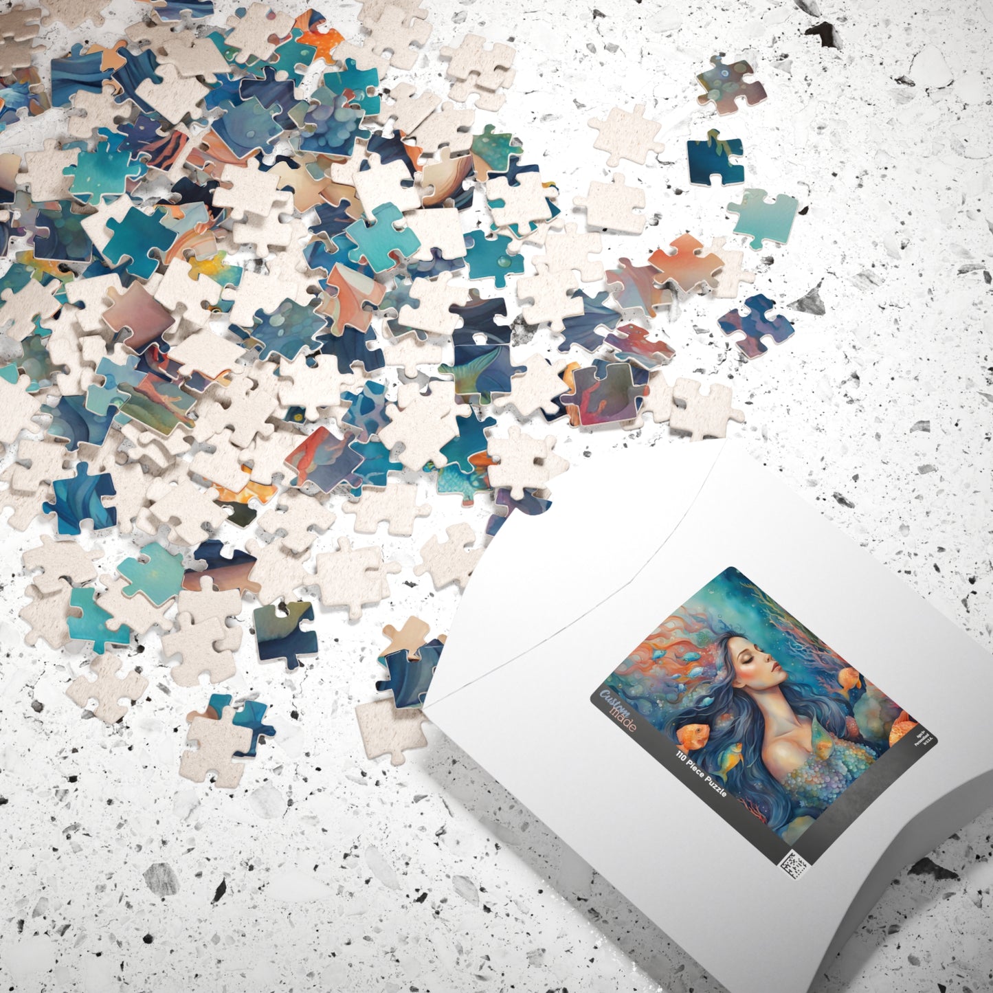 Mermaid Close-Up Jigsaw Puzzle, Serene Underwater Ocean Scene, Mindful Escape, Quiet Leisure Activity, Enthusiast Hobbyist Best Unique Gift