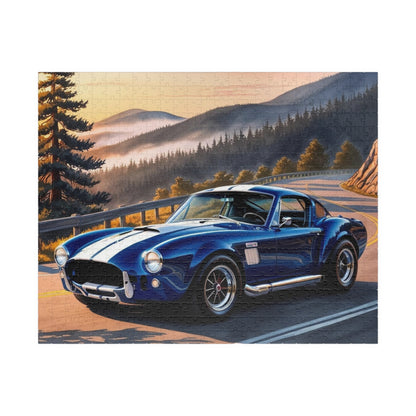 Vintage Car Puzzle, 1965 Cobra 427, Classic Muscle Car on a Scenic Mountain Road Jigsaw Game 520 pcs (Horizontal) Puzzle The Puzzle Chest