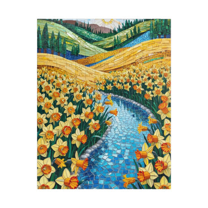 Puzzle, Golden Daffodil Valley 110-1014 Piece Jigsaw, Mosaic Nature Scene, Relaxing Indoor Activity, Mindfulness Hobby, Spring Floral Puzzle 252 pcs (Vertical) Puzzle The Puzzle Chest