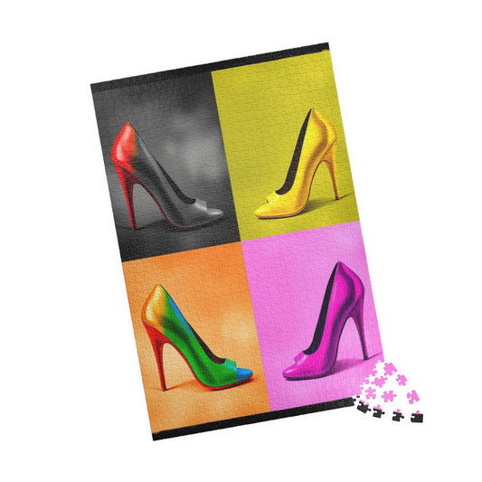 Fashionable High Heel Shoe Puzzle - Colorful Footwear Fun, Gift for Shoe Lovers, Family Game Night, Womens Day, Unique LGBTQ+ Art Print