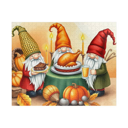 Thanksgiving Feast Gnome Puzzle - Fall Holiday Jigsaw Game 520 pcs (Horizontal) Puzzle The Puzzle Chest