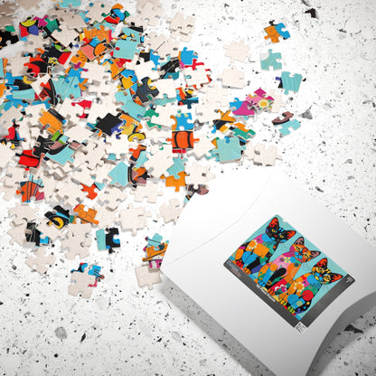 Colorful Cat Puzzle | 110, 252, 520, 1014-piece Pop Art Jigsaw Game | Fun Family Activity, Cat Lover Gift Puzzle The Puzzle Chest