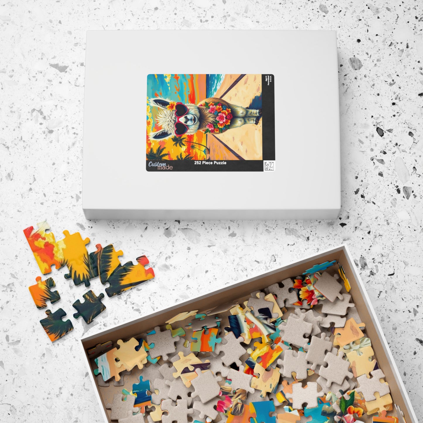 Whimsical Llama Jigsaw Puzzle, Beach Scene, Fun Family Game, Unique Gift for Adults, Perfect for Animal Lovers Puzzle The Puzzle Chest