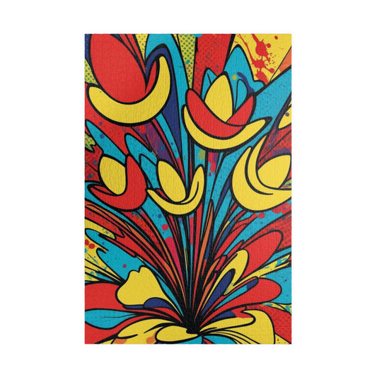 Colorful Floral Abstract Puzzle, Pop Art Jigsaw Game for Adult, Vibrant Artwork Gift for Flower Lovers, Mindful Activity, Home Entertainment 1014 pcs (Vertical) Puzzle The Puzzle Chest