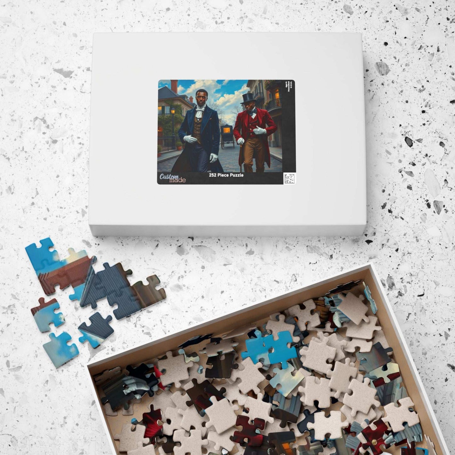 Gentlemen of the Promenade Jigsaw Puzzle for Adults - French Quarter Theme, Black Men Art Puzzle The Puzzle Chest