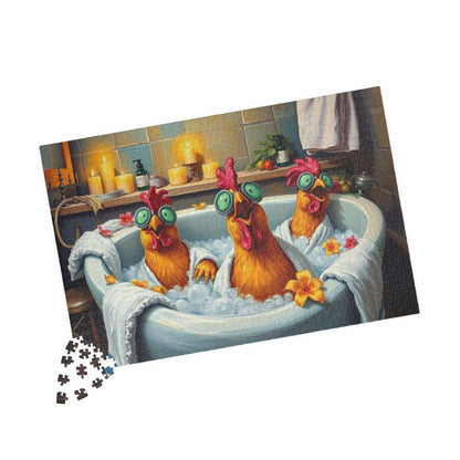 Chicken Spa Bath Jigsaw Puzzle 1014 pcs (Horizontal) Puzzle The Puzzle Chest