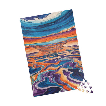 Dreamlike Surrealist Puzzle, Blended Ocean and Sky Jigsaw Game, Modern Abstract Art Puzzle The Puzzle Chest
