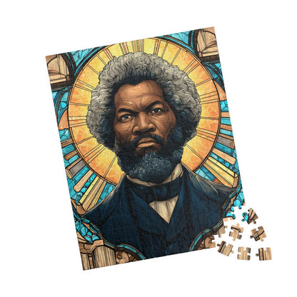 Frederick Douglass Jigsaw Puzzle – Afrocentric Historical Puzzle, Stained Glass Art, Black History Puzzle, Educational Puzzle for Adults and Teens, Inspirational African American Figure 252 pcs (Vertical) Puzzle The Puzzle Chest