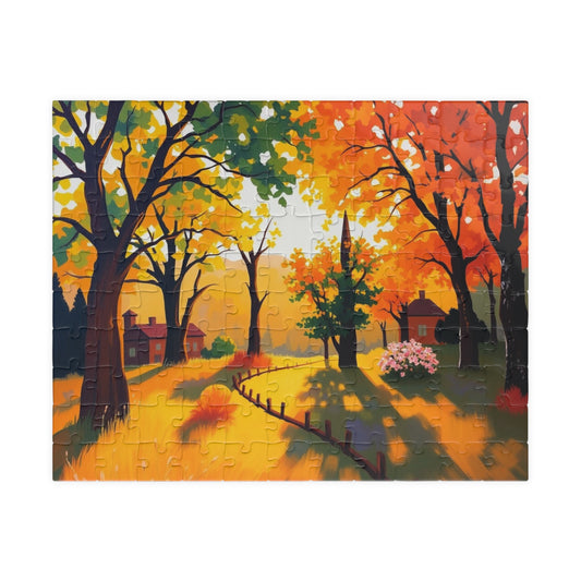 Autumn Sunset Landscape Puzzle for Adults and Teens, Cozy Fun Family Activity, Perfect for Relaxation, Friend Gift, Home Entertainment 110 pcs (Horizontal) Puzzle The Puzzle Chest