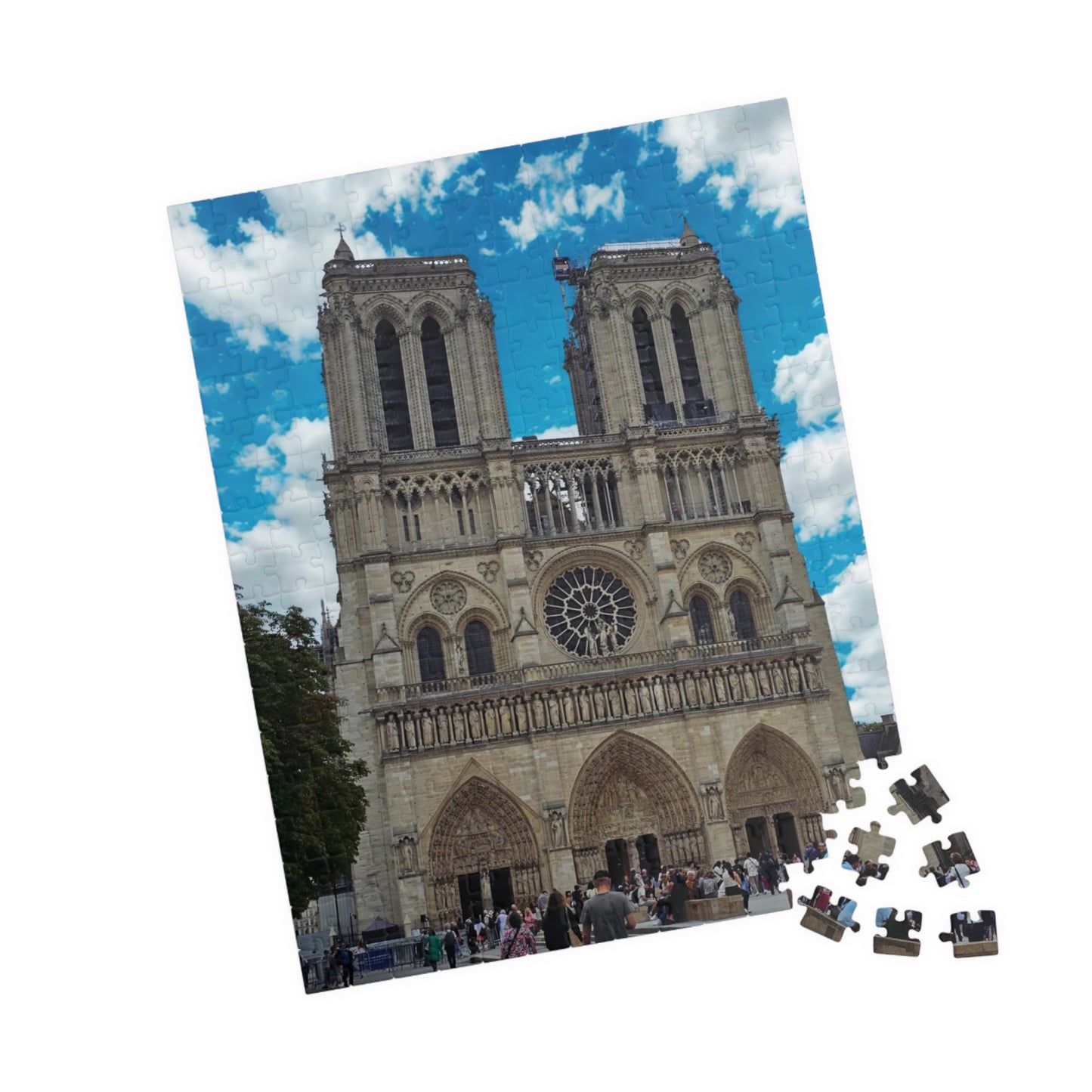 Notre Dame Cathedral Jigsaw Puzzle - Realistic Historical Landmark, Paris France Famous Monument Church, French Gothic Architecture 252 pcs (Vertical) Puzzle The Puzzle Chest