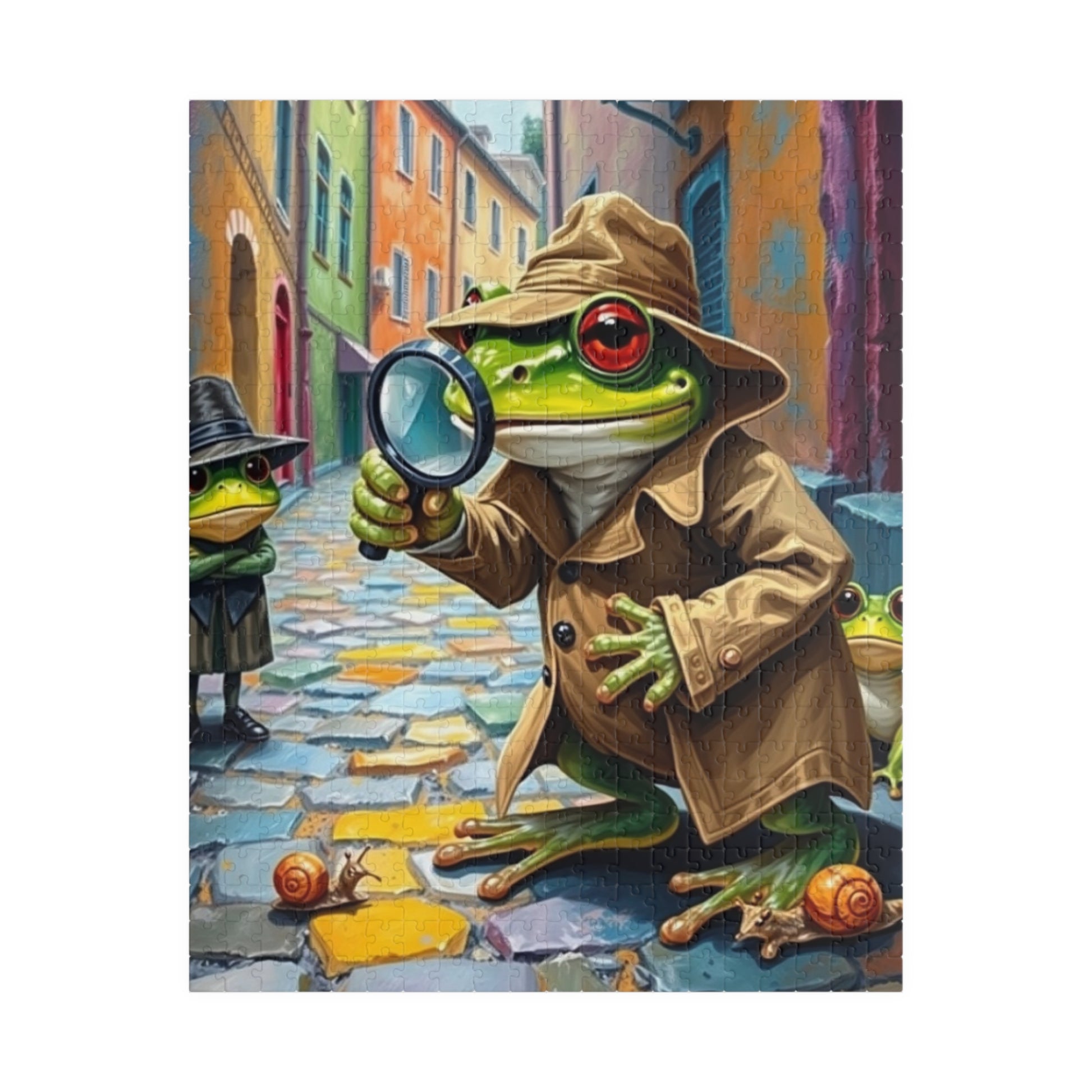 Detective Frog Jigsaw Puzzle - Whimsical Animal Jigsaw for Puzzle Lovers, Family Fun, Game Night, Creative Gift for Adults, Brain Teaser 520 pcs (Vertical) Puzzle The Puzzle Chest