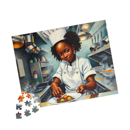 African American Chef Jigsaw Puzzle, Black Woman Cooking, Art Enthusiast Afrocentric Gift, Family Mindfulness Activity, Fun Brain Teaser