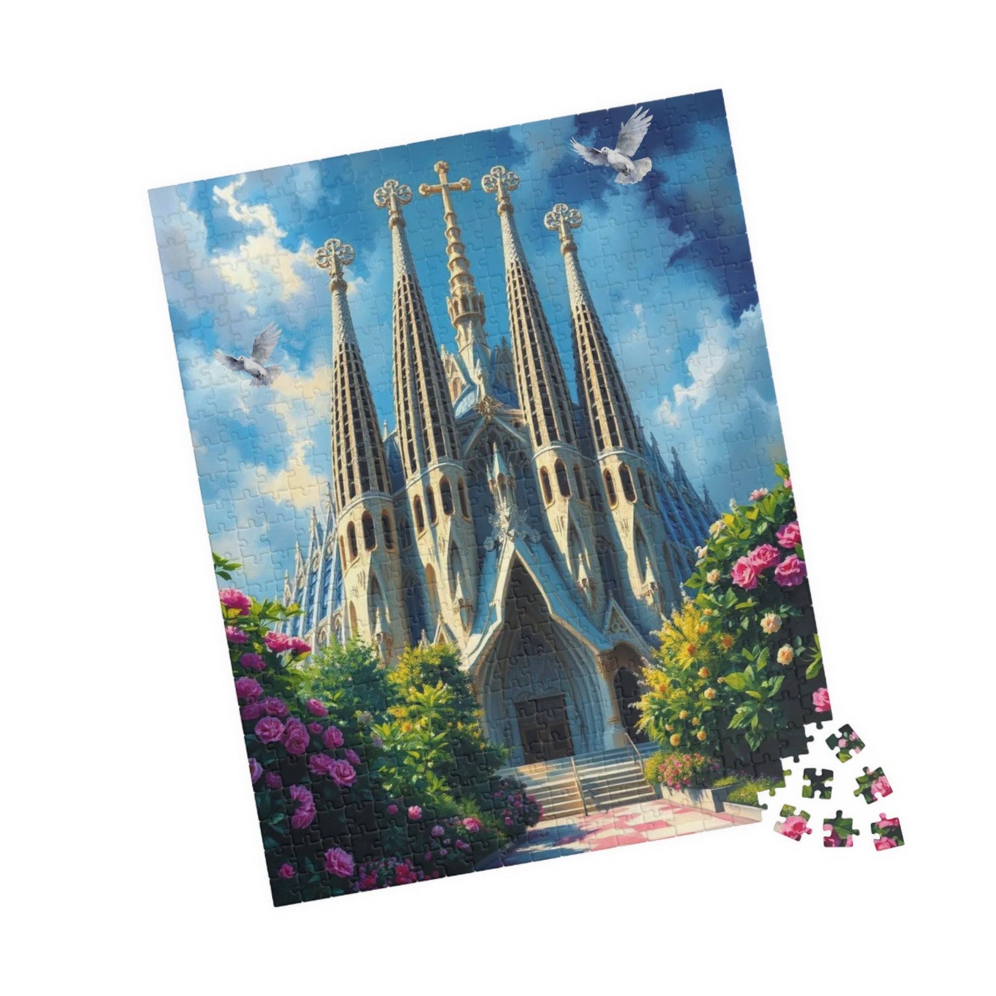 Sagrada Familia Puzzle - Barcelona Spain Landmark, Gaudi Architecture Monument 520 pcs (Vertical) Puzzle The Puzzle Chest