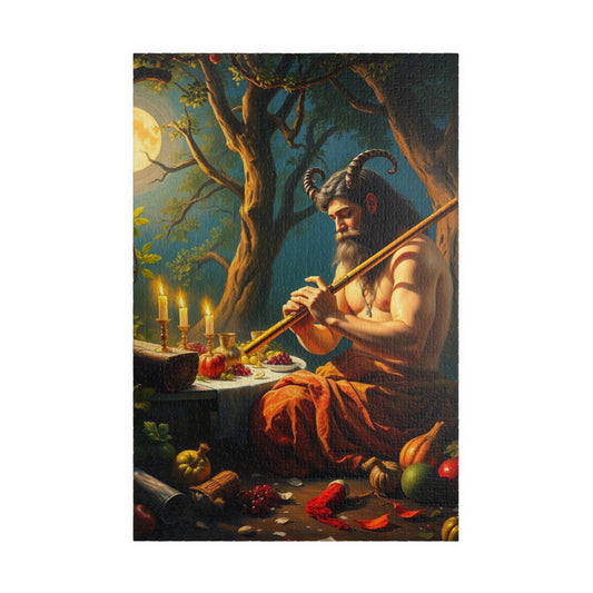 Satyr Feast Artistic Puzzle - Fantasy Mythical Creature Design for Soulful Relaxation, Meditation Gift for Puzzle Lovers, Family Game Night