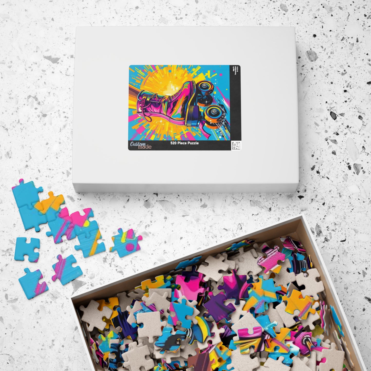 Colorful Roller Skate Puzzle | Pop Art Jigsaw Game | Fun Gift for Roller Skating Lovers | 110-1014 Piece | Family Game Night, Unique Home Puzzle The Puzzle Chest