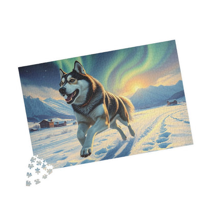 Siberian Husky Jigsaw Puzzle, Stunning Dog Artwork, Friend Gift for Animal Lover, Family Game Night, Home Entertainment Cozy Winter Activity Puzzle The Puzzle Chest