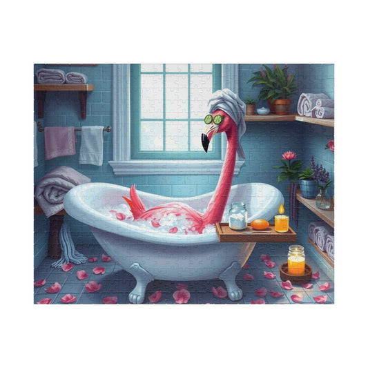 Flamingo Puzzle - 110, 252, 520, 1014-piece, Spa Vibes, Holiday Birthday Gift for Flamingo Lovers, Family Activity, Home Decor, Puzzle Night