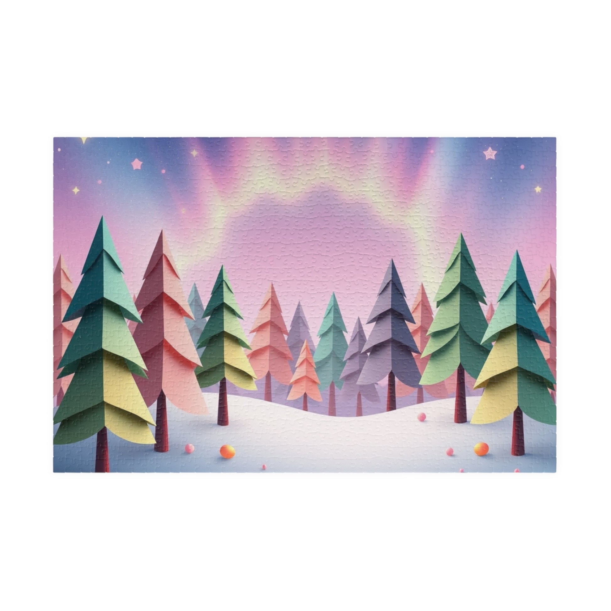 Abstract Landscape Jigsaw Puzzle (110-1014 Piece), Magical Forest with Geometric Trees, Best Unique Gift Idea for Puzzle Lover, Challenging 1014 pcs (Horizontal) Puzzle The Puzzle Chest